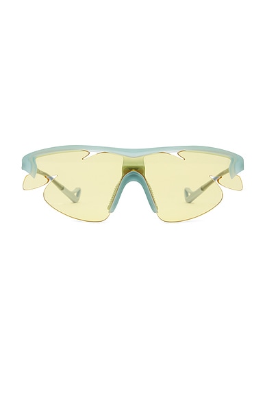District Vision x PAF Post Archive Faction Junya Racer Sunglasses in Scale & D+ Sports Yellow