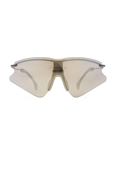 District Vision x ROA Hiking Kohei Aero Blade Ti Sunglasses in Moss Gray & D+ Copper