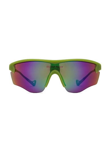 District Vision Junya Racer Sunglasses in Mantis & D+ Opal Mirror