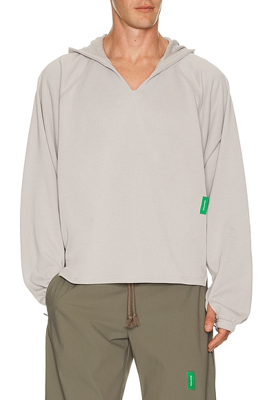 Open Neck French Terry Hoodie
