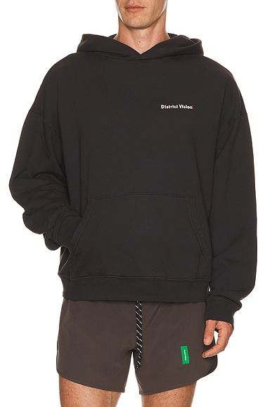 District Vision California Cotton Hoodie in Arrow Eye Vintage Black