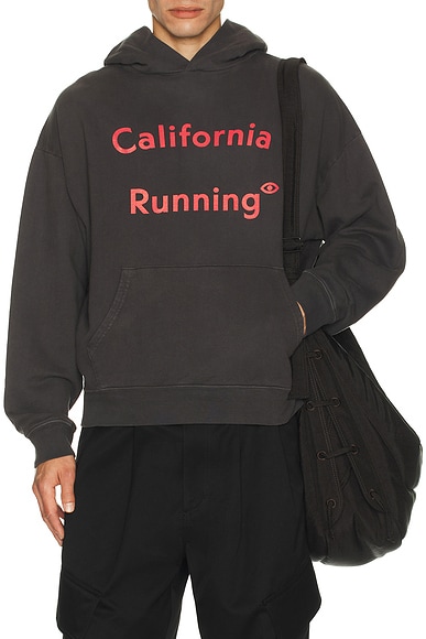 District Vision California Cotton Hoodie in California Running Black