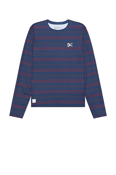 District Vision Lightweight Long Sleeve Tee in Micro Stripes