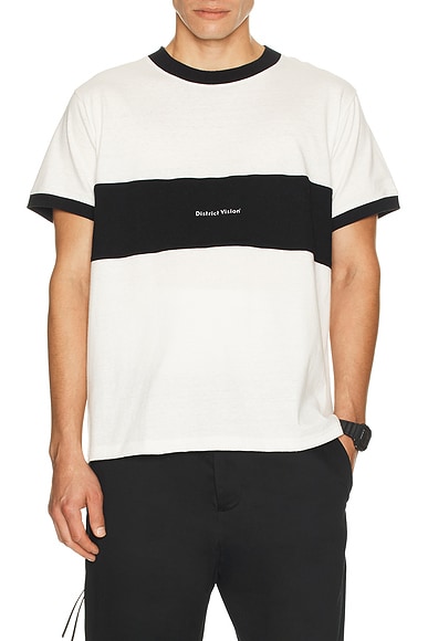 District Vision Japan Cotton Tee in Vintage White & Black
