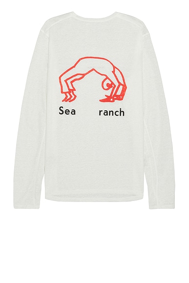 District Vision Hemp Long Sleeve T Shirt in Sea Ranch White