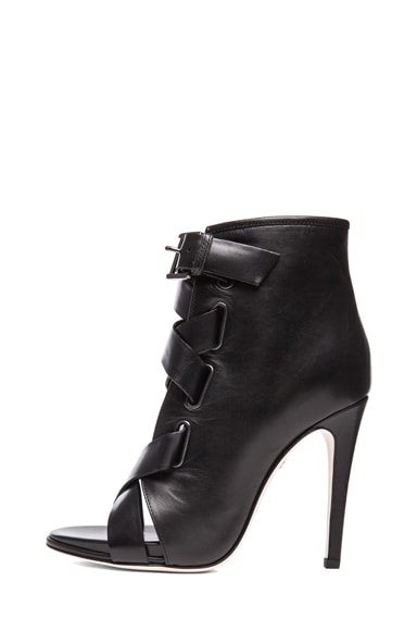 Diane von Furstenberg Radcliff Calfskin Leather Booties in Black | FWRD