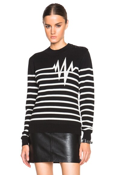 EACH x OTHER Maripol Heartbeat Sweater in Black & White | FWRD