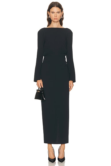 EAVES x Coco Norna Polished Crepe Maxi Dress in Black