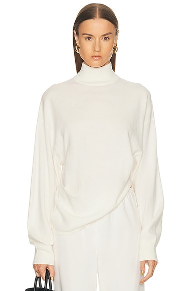 EAVES Allma Asymmetric Sweater in Eggshell