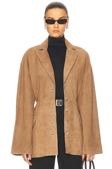 EAVES Salta Suede Jacket in Tan