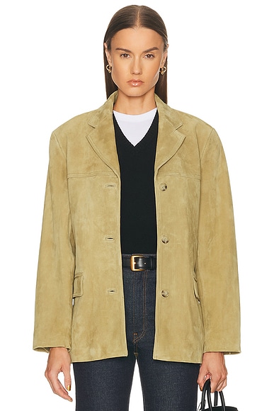 EAVES Aroa Suede Blazer Jacket in Palm