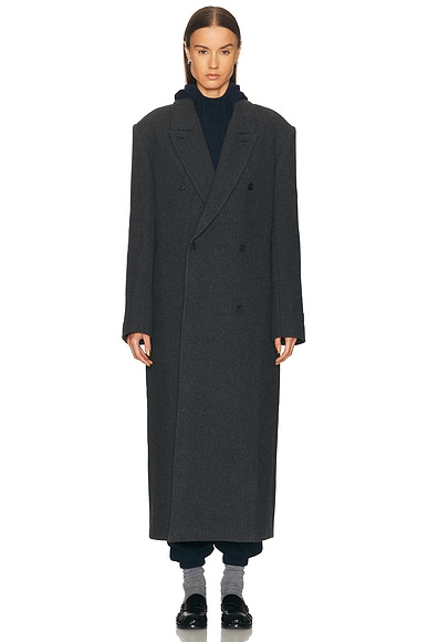 EAVES Sif Manteco Wool Coat in Dark Grey