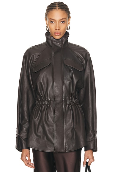EAVES Mendoza Leather Jacket in Dark Brown