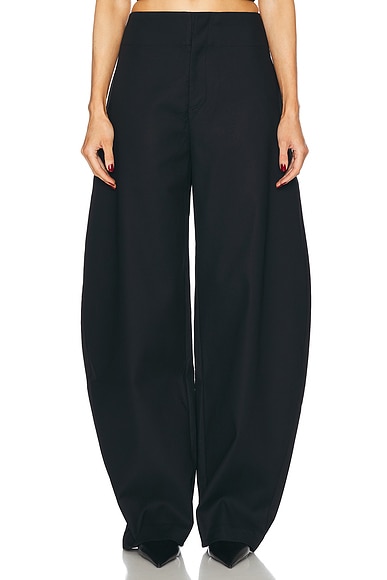 EAVES Mai Sculptural Compact Suiting Pant in Black