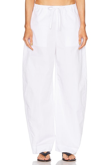 EAVES Lana Barrel Leg Pant in White