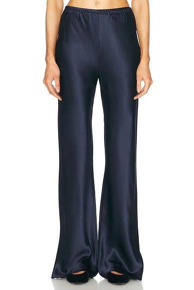 EAVES Loretta Silk Pants in Navy