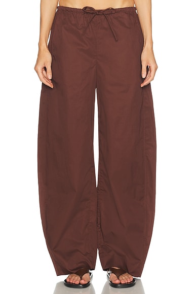EAVES Lana Barrel Leg Pant in Chocolate