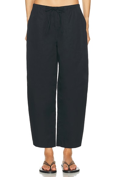 EAVES Lana Cropped Barrel Leg Pant in Black