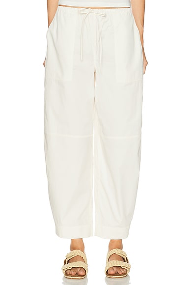 EAVES Lana Cropped Barrel Leg Pant in Off White