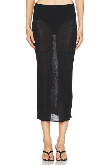EAVES Claira Light Weight Knit Skirt in Black