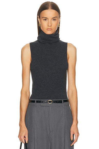 EAVES Makena Sleeveless Turtleneck in Charcoal