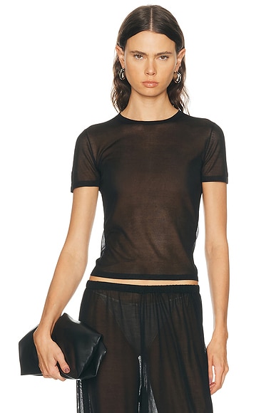 EAVES Wrenley Knit Tee in Black