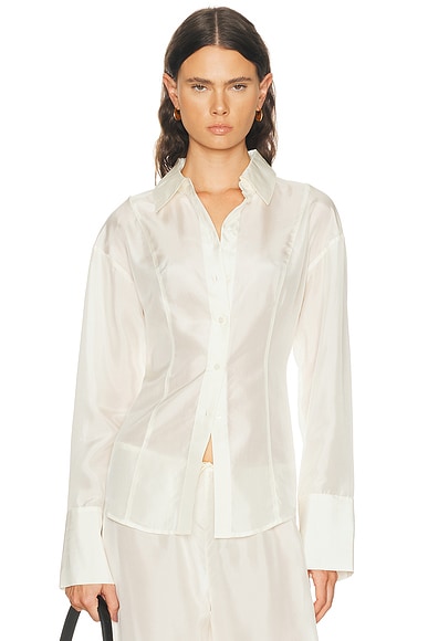 EAVES Freda Slim Shirt in Pearl