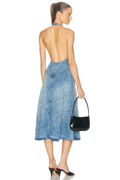 Delphi Pieced Halter Dress