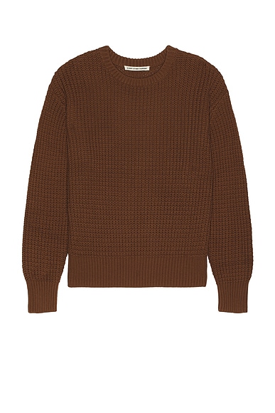 Every Other Thursday Fisherman Knit Sweater in Brown