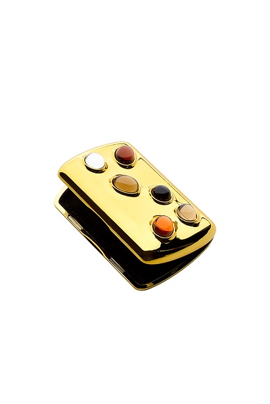 Edie Parker Gemstoned Card Case in Gold
