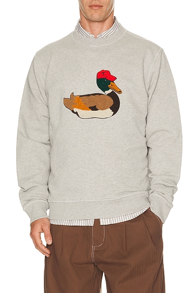 Edmmond Studios Duck Hunt Sweatshirt in Plain Grey Melange