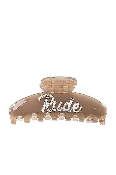 Emi Jay For Fwrd Rude Big Effing Clip in Taupe