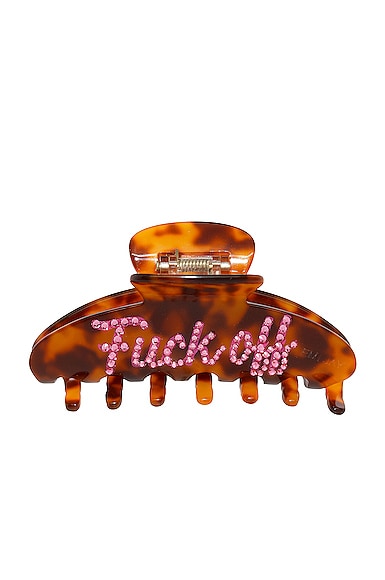 emi♡ Emi Jay for FWRD Fuck Off Big Effing Clip in Tortoise & Pink