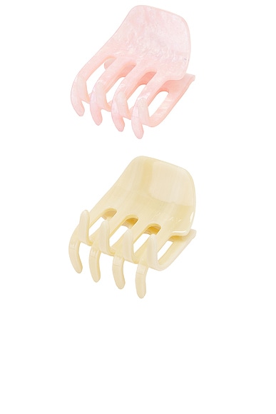 Emi Jay for FWRD Petite Clip Set Of 2 in Buttercream & Pink Sugar