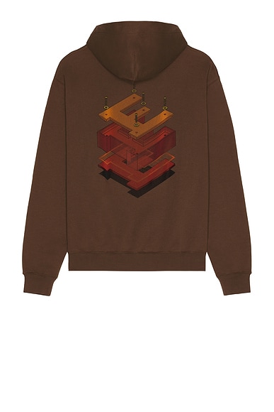 Etai LA 3D Print Mechanical E Hoodie in Brown