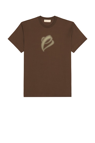 Etai LA 3D Print Dot Brust E Tee in Brown