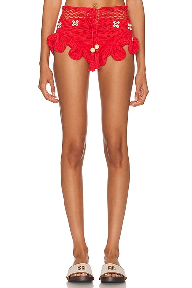 Eliou Baiana Micro Short in Red