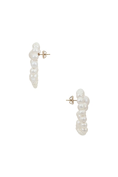 Shop Eliou Spiral Earrings In Freshwater Pearl