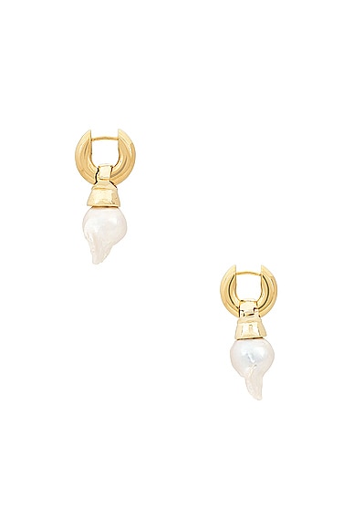 Shop Eliou Stina Earrings In Gold Plated & Pearl