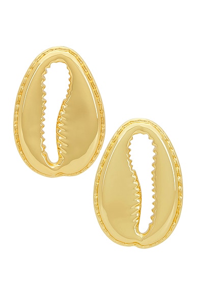 Concha Earrings in Metallic Gold