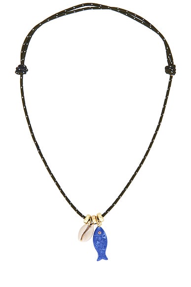 Eliou Ollie Necklace in Olive & Blue