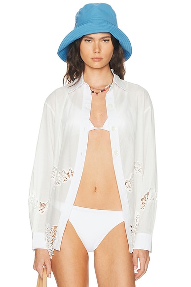 Eliou for FWRD Sumi Button Down Top in White