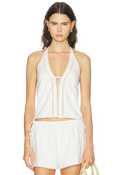 ELCE Marisol Halter Top in Pearl