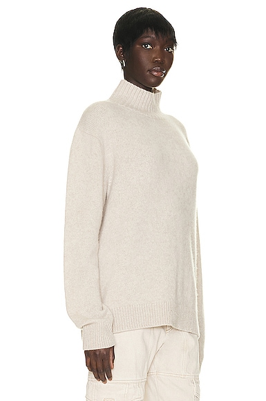 Shop The Elder Statesman Relaxed Turtleneck Sweater In White