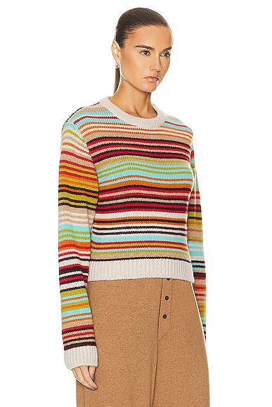 Shop The Elder Statesman Vista Stripe Crew Sweater In Multi