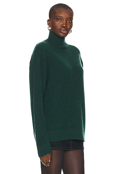 Shop The Elder Statesman Relaxed Turtleneck Sweater In Willow