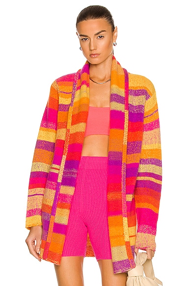 The Elder Statesman Stripe Italy Smoking Jacket in Mandarin