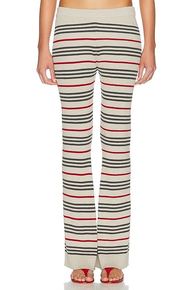 Libeccio Rib Stripe Flare Pant