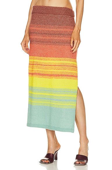 Shop The Elder Statesman Nimbus Ombre Skirt In Multi