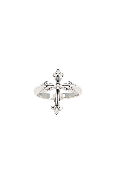 Fleury Cross Ring in Metallic Silver
